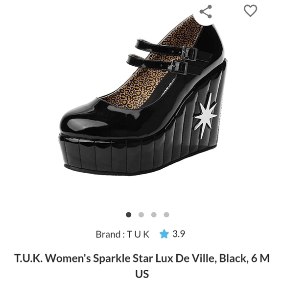 TUK x LUX DE VILLE - Black Starburst Platform Mary Jane Wedges - New in Box⚡ - Picture 10 of 12